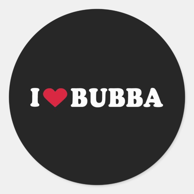 STICKER ROND J'AIME LE BUBBA (Devant)