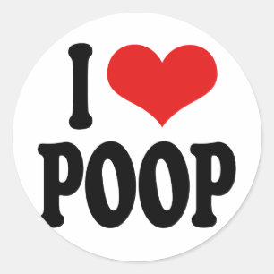 Sticker Rond J'aime le caca