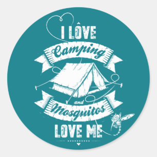 Sticker Rond J'aime le camping