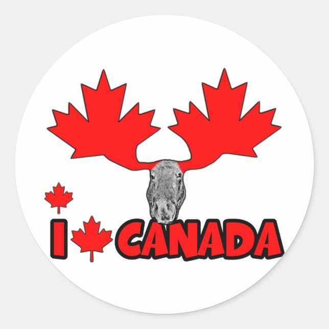 Sticker Rond J'aime le Canada (Devant)