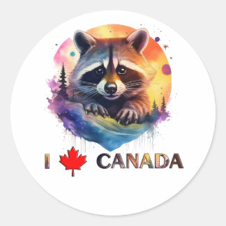 Sticker Rond J'aime le Canada
