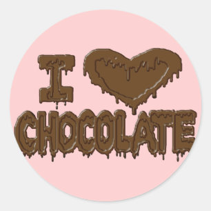 Sticker Rond J'aime le chocolat