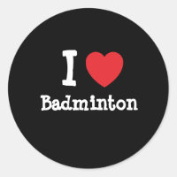 J'aime le coeur de Badminton personnalisé