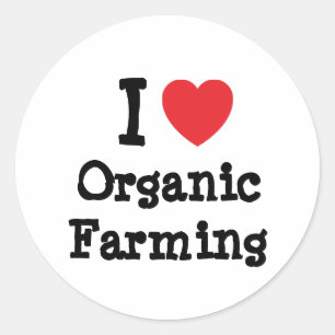 Sticker Rond J'aime le coeur de l'agriculture biologique person