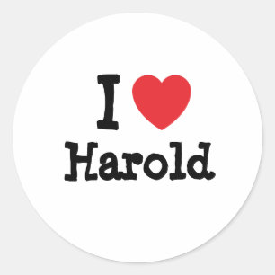 Sticker Rond J'aime le coeur Harold personnalisé