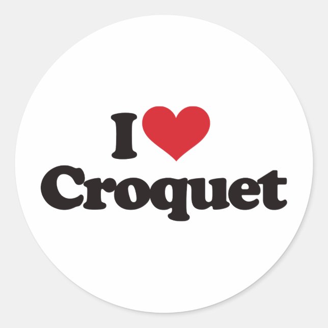 Sticker Rond J'aime le croquet (Devant)