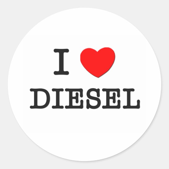 Sticker Rond J'aime le diesel (Devant)