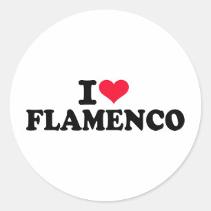 Sticker Rond J'aime le flamenco