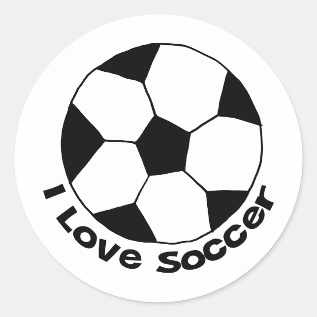 Sticker Rond J'Aime Le Football (Devant)