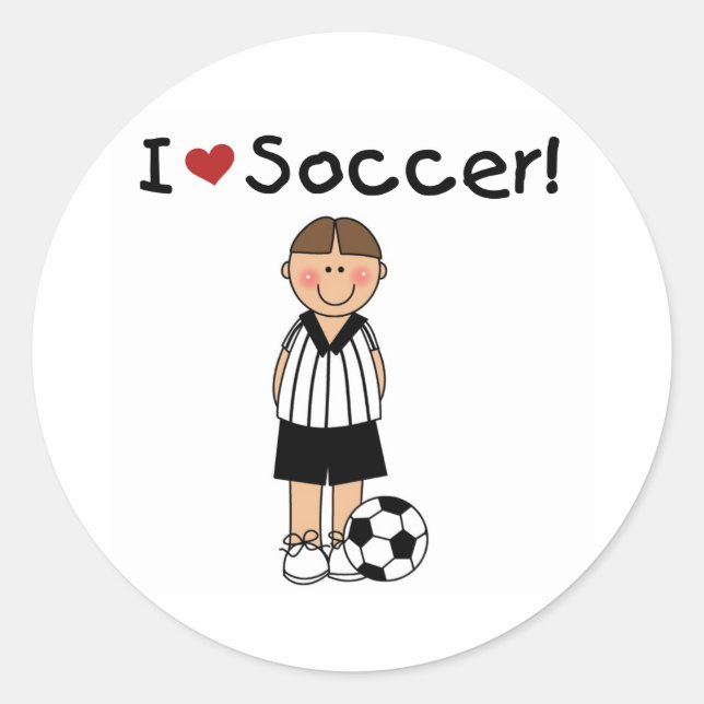 Sticker Rond J'Aime Le Football (Devant)