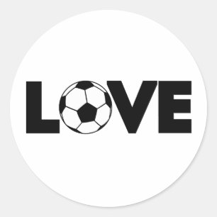 Sticker Rond J'aime le football avec le texte noir