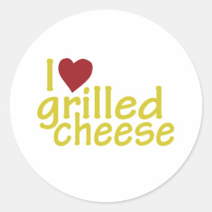 Sticker Rond J'Aime Le Fromage Grillé