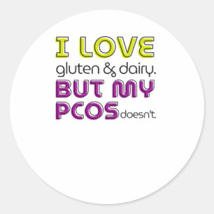 Sticker Rond J'aime le gluten et le lait, mais mes cos ne s'acc