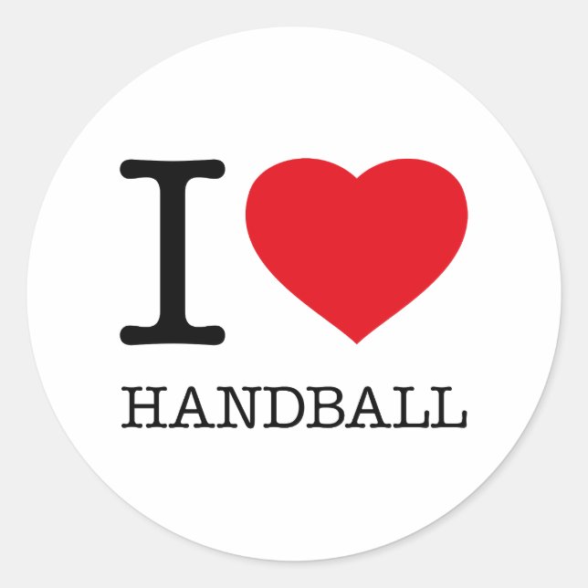 STICKER ROND J'AIME LE HANDBALL (Devant)