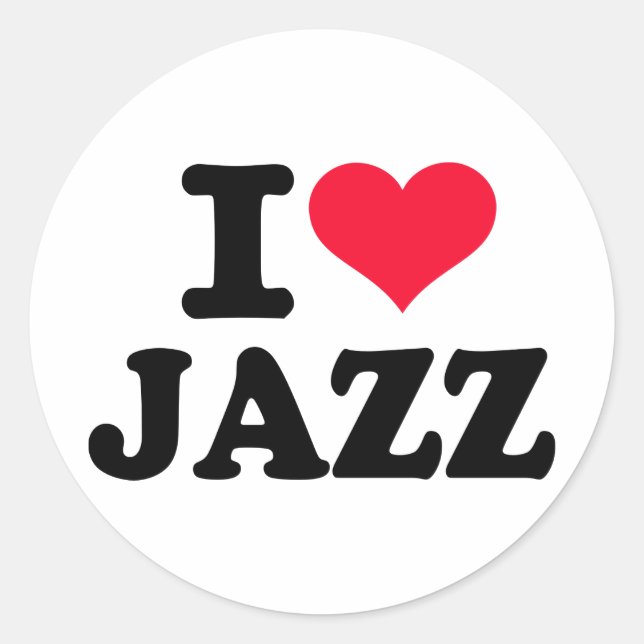 Sticker Rond J'aime le jazz (Devant)