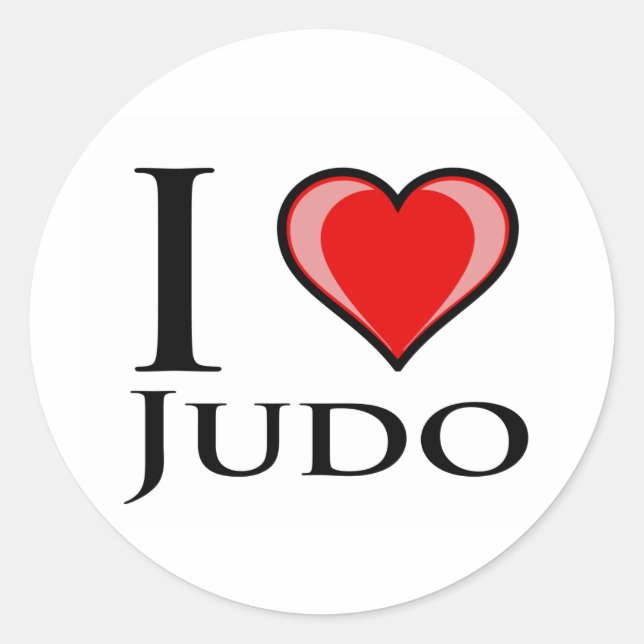 Sticker Rond J'aime le judo (Devant)