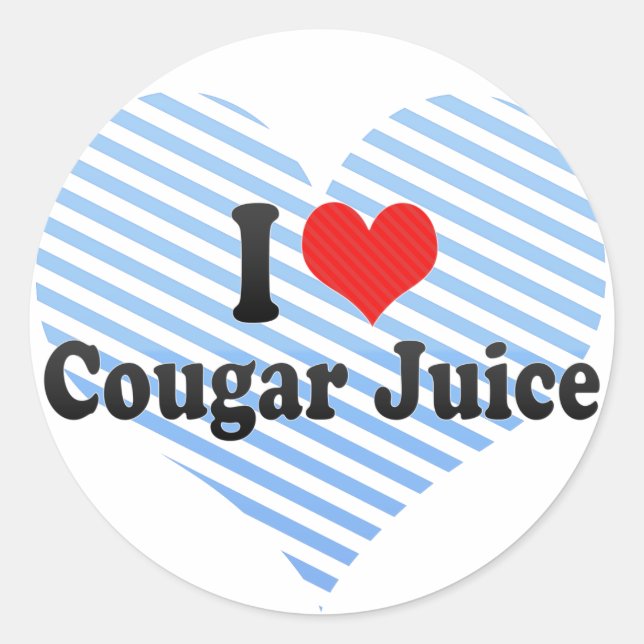 Sticker Rond J'Aime Le Jus De Cougar (Devant)