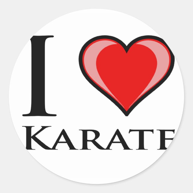 Sticker Rond J'aime le karaté (Devant)