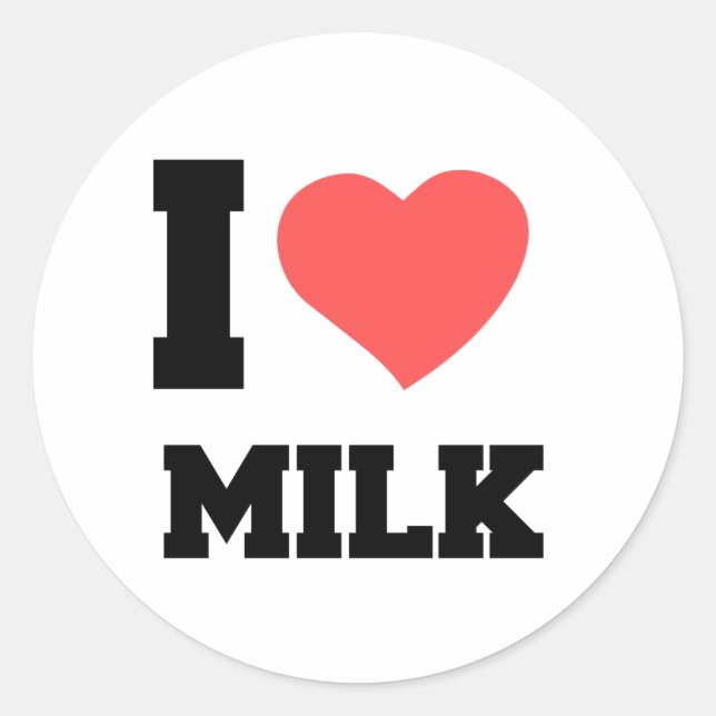 STICKER ROND J'AIME LE LAIT (Devant)