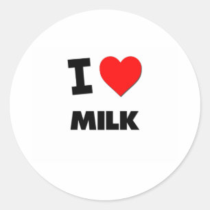 Sticker Rond J'aime le lait