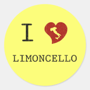 Sticker Rond J'aime le Limoncello