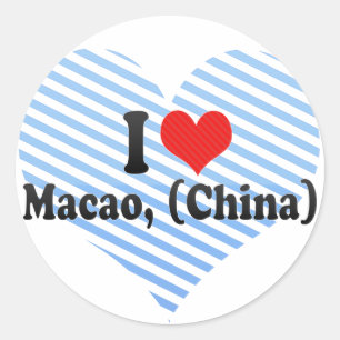 Sticker Rond J'aime le Macao, (la Chine)