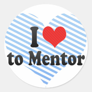 Sticker Rond J'aime le mentor