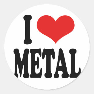 Sticker Rond J'aime le métal