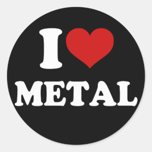 Sticker Rond J'aime le métal