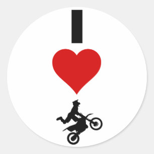 Sticker Rond J'aime le motocross (vertical)