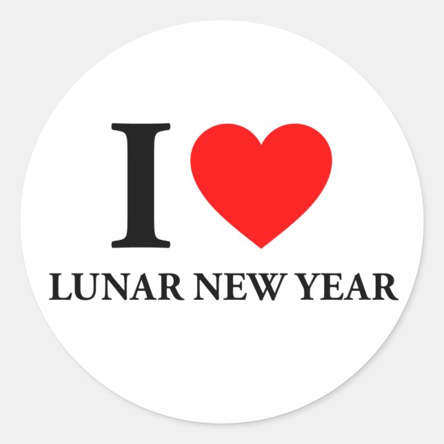Sticker Rond J'Aime Le Nouvel An Lunaire (Devant)