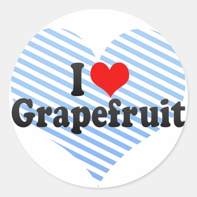 Sticker Rond J'aime le pamplemousse (Devant)