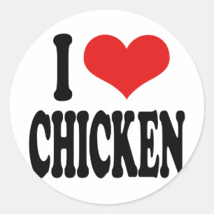 Sticker Rond J'aime le poulet