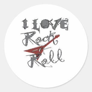 Sticker Rond J'aime le rock