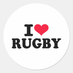 Sticker Rond J'aime le rugby