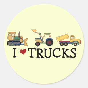 Sticker Rond J'aime le T-shirts et les cadeaux de camions