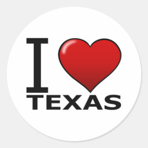 STICKER ROND J'AIME LE TEXAS