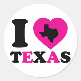 Sticker Rond J'aime le Texas