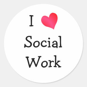 Sticker Rond J'aime le travail social