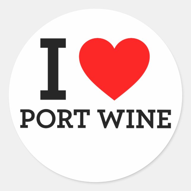 Sticker Rond J'Aime Le Vin De Port (Devant)