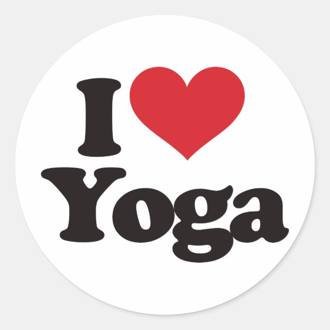 Sticker Rond J'aime le yoga (Devant)