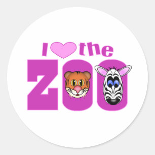 Sticker Rond J'aime le zoo
