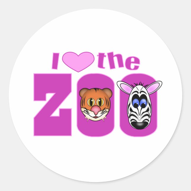 Sticker Rond J'aime le zoo (Devant)