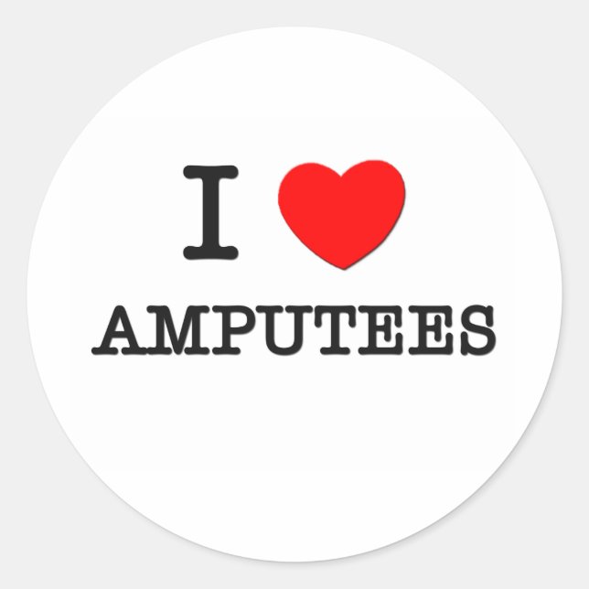 Sticker Rond J'aime les amputés (Devant)