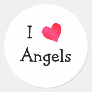 Sticker Rond J'aime les anges