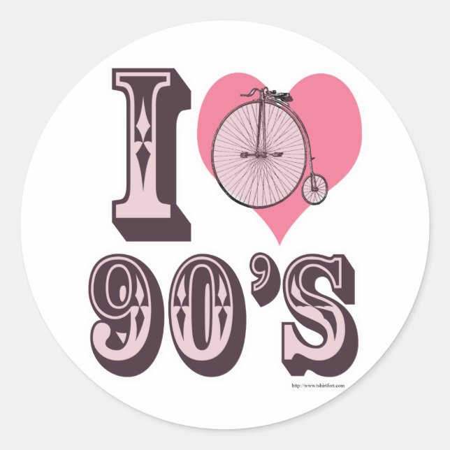 Sticker Rond J'aime les années 1890 (Devant)