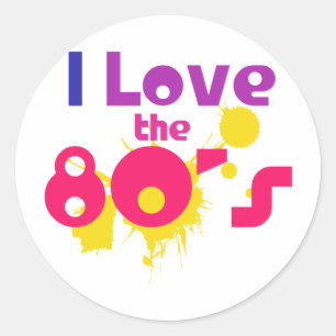 Sticker Rond J'aime les années 80