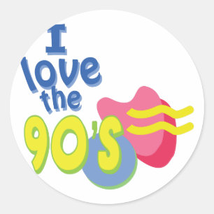 Sticker Rond J'aime les années 90