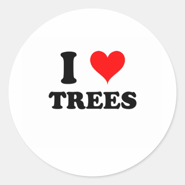 Sticker Rond J'aime les arbres (Devant)