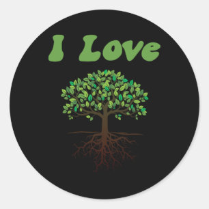 Sticker Rond J'Aime Les Arbres - Plantage Arbre Ou Jour des ter